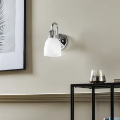 LED badk wandlamp Cora m gl lampenkap, m 1 lampje