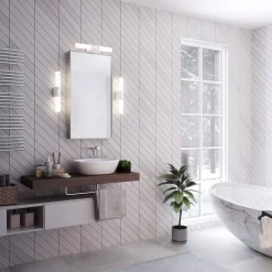 LED badkamer wandlamp Helva Double Basic, wit