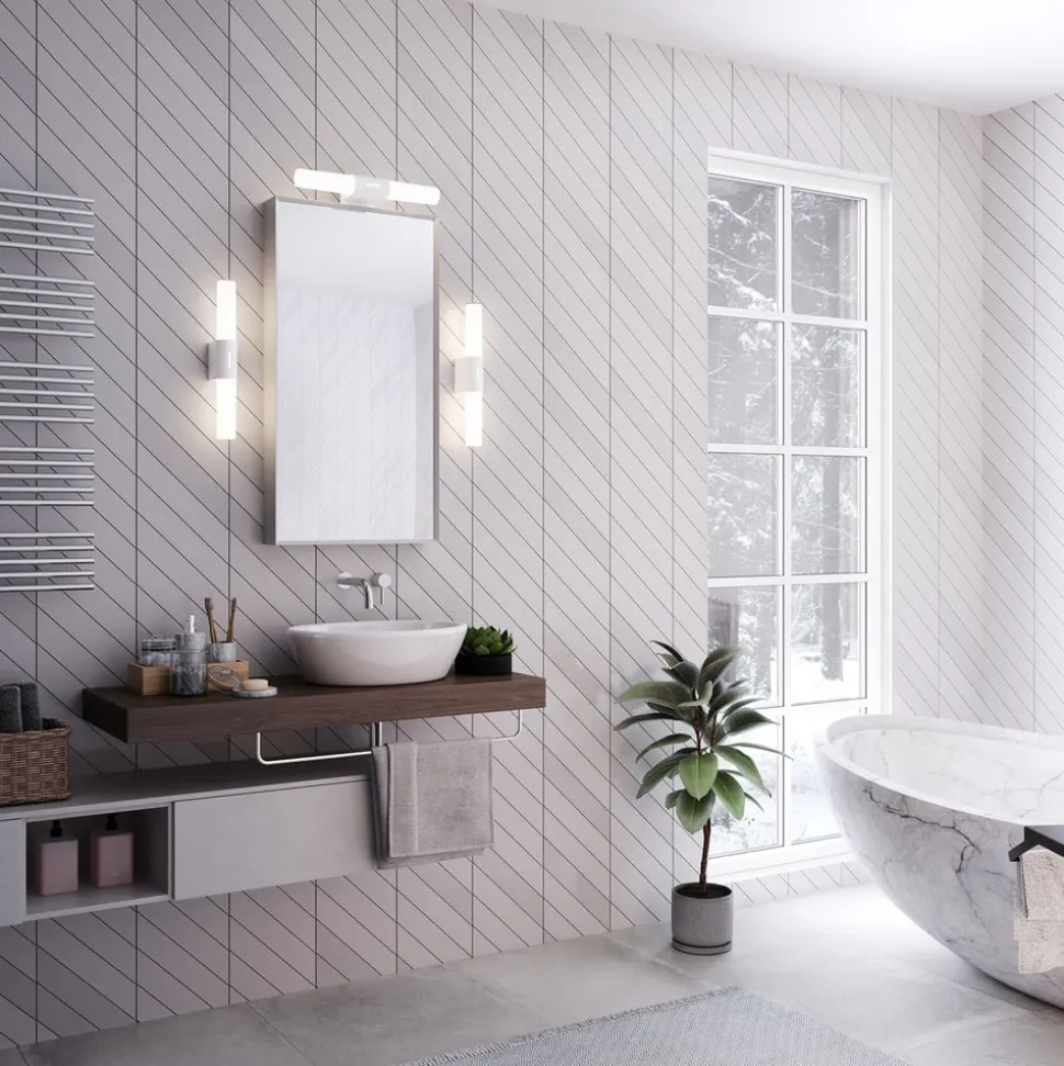 LED badkamer wandlamp Helva Double Basic, wit