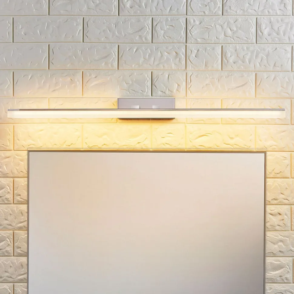 LED badkamer wandlamp Lucande, 46cm, chroom, metaal, IP44