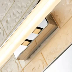 LED badkamer wandlamp Lucande, 46cm, chroom, metaal, IP44