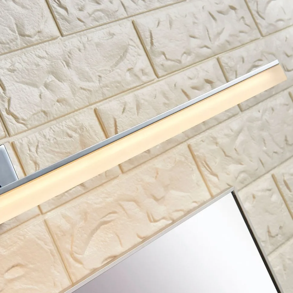 LED badkamer wandlamp Lucande, 46cm, chroom, metaal, IP44