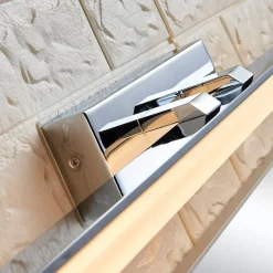 LED badkamer wandlamp Lucande, 46cm, chroom, metaal, IP44