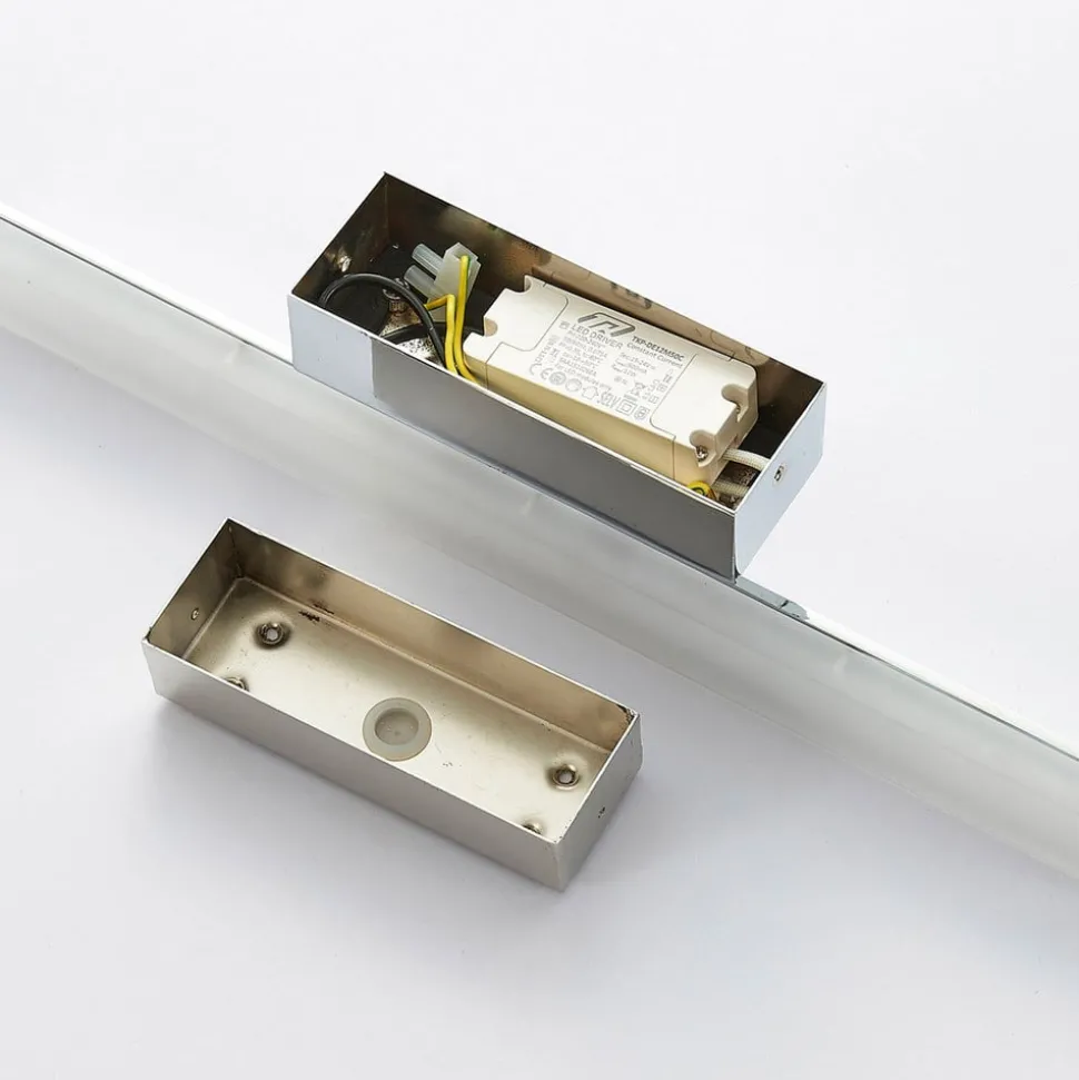 LED badkamer wandlamp Lucande, 46cm, chroom, metaal, IP44