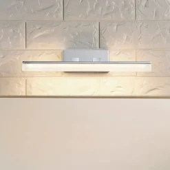 LED badkamer wandlamp Lucande, 32cm, chroom, metaal, IP44