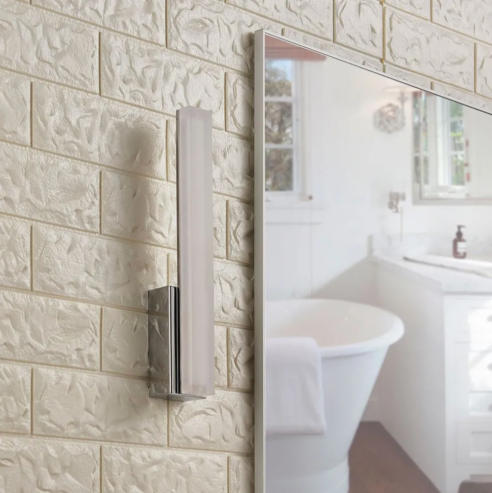 LED badkamer wandlamp Lucande, 32 cm hoog, chroom, IP44