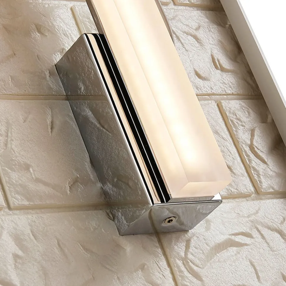 LED badkamer wandlamp Lucande, 32 cm hoog, chroom, IP44