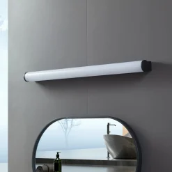 LED badkamer wandlamp Vilmara, zwart, metaal, IP44