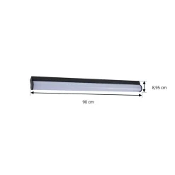 LED badkamer wandlamp Vilmara, zwart, metaal, IP44