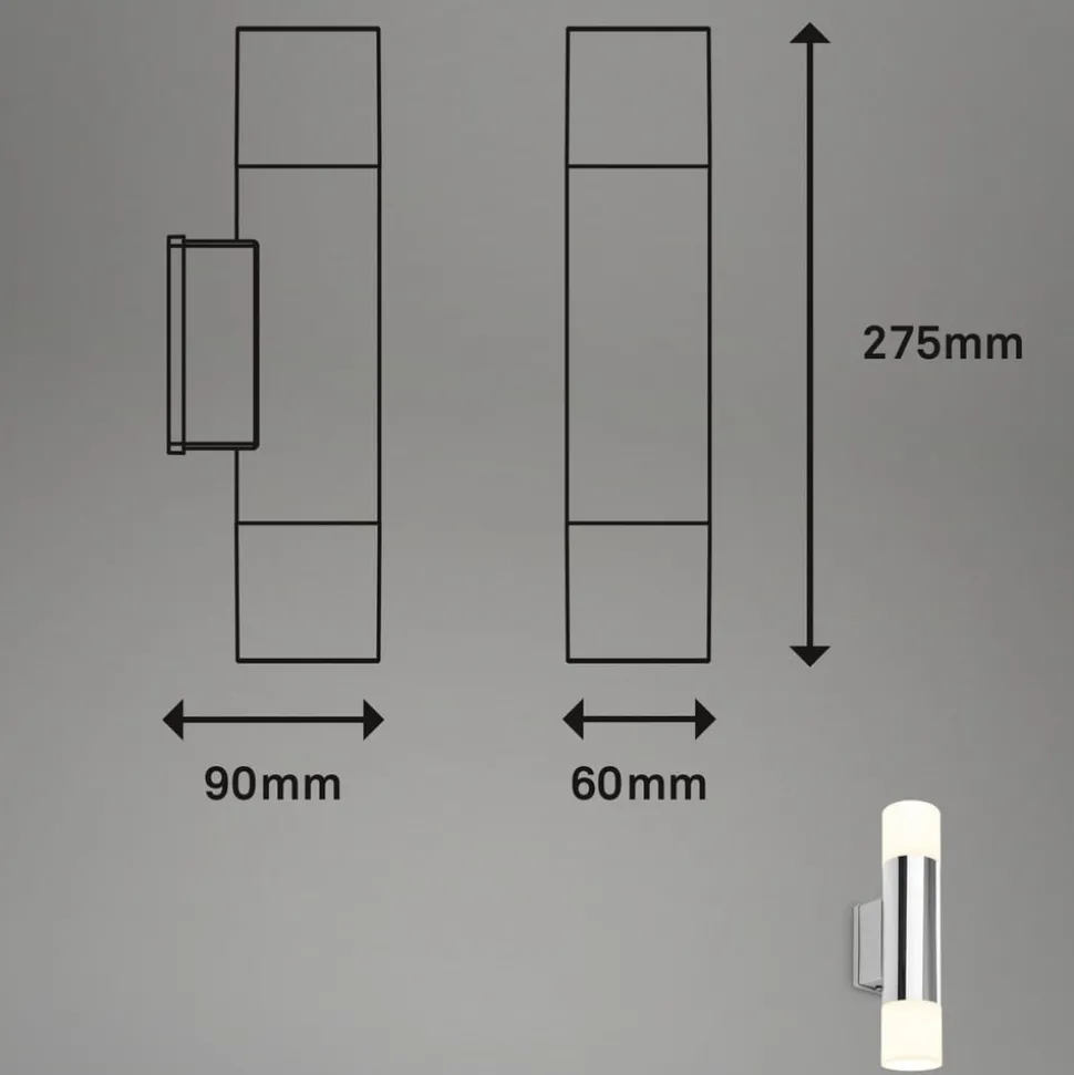LED badkamerlamp 2090028 2-lamps, chroom