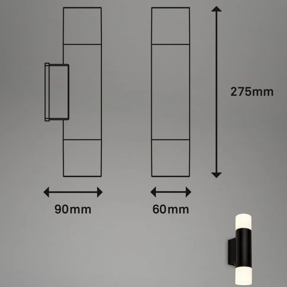 LED badkamerlamp 2090025 2-lamps, zwart