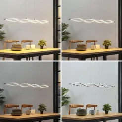 LED balkhanglamp Roan, golfvormig