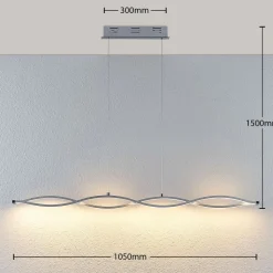 LED balkhanglamp Roan, golfvormig
