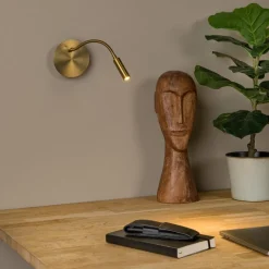 LED batterij wandspot Jolijn, goud mat, flexibele arm, Ø 11 cm, magneet