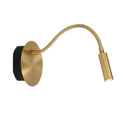 LED batterij wandspot Jolijn, goud mat, flexibele arm, Ø 11 cm, magneet