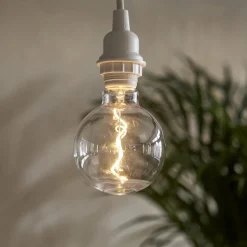 LED bol G95 E27 1W 2.200K met filament-optiek