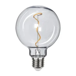 LED bol G95 E27 1W 2.200K met filament-optiek
