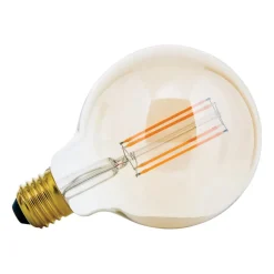LED bollamp E27 G95 6W amber 2.200K dimbaar