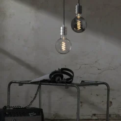 LED bollamp E27 2W G125 Decoled Spiral Smoke