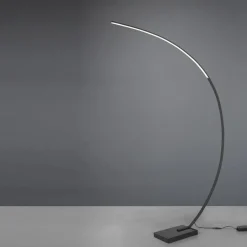 LED boog-vloerlamp Bangkok, mat zwart