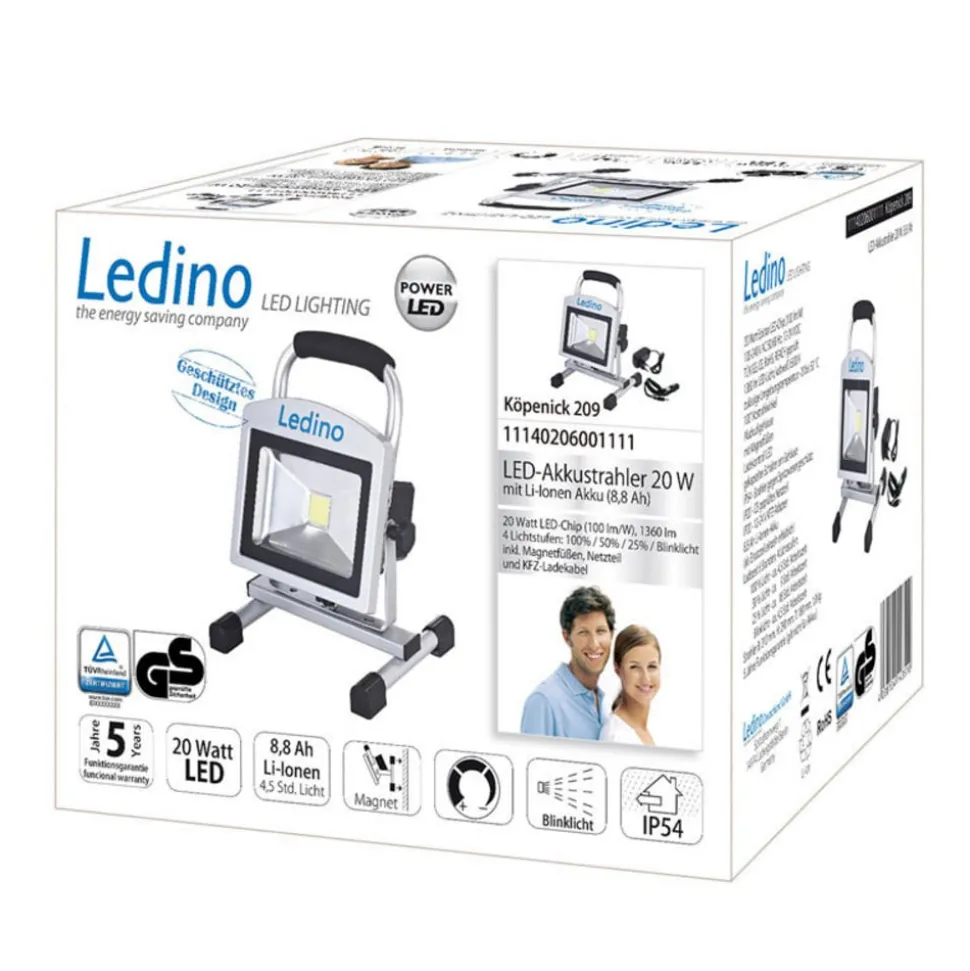 LED bouwspot Köpenick 209 magneetvoet 20W 8,8Ah