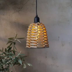 LED buiten hanglamp Twine bruin kunststof Ø 15cm batterij