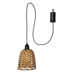 LED buiten hanglamp Twine bruin kunststof Ø 15cm batterij