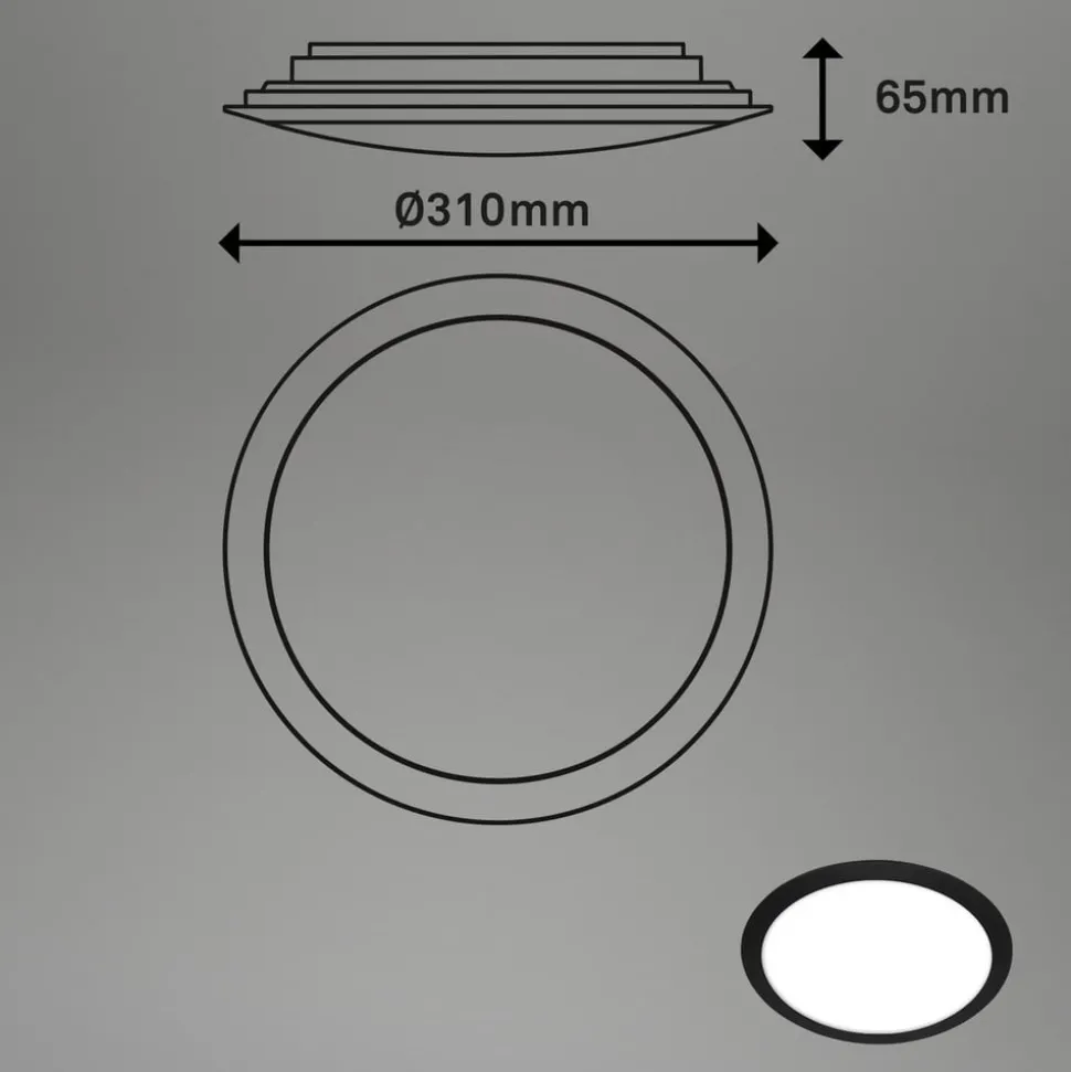 LED buiten plafondlamp 3766015 IP44, zwart