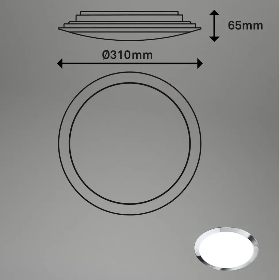 LED buiten plafondlamp 3766018 IP44, chroom