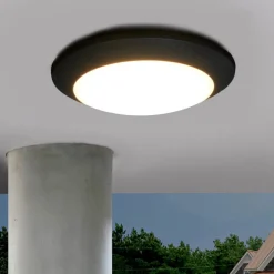 LED buiten plafondlamp Berta, zwart, CCT