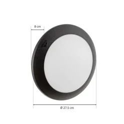 LED buiten plafondlamp Berta, zwart, CCT