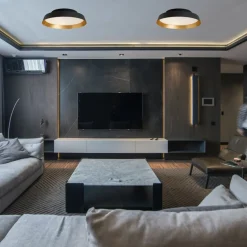 LED buiten plafondlamp Boop! Ø37cm zwart/goud