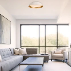 LED buiten plafondlamp Boop! Ø37cm wit/goud