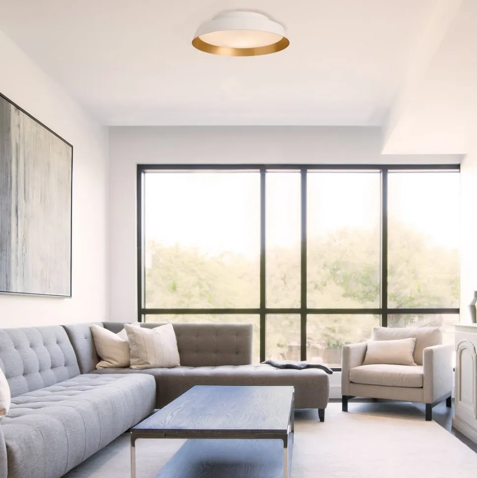 LED buiten plafondlamp Boop! Ø37cm wit/goud