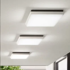 LED buiten plafondlamp Desdy, 30x30 cm, wit