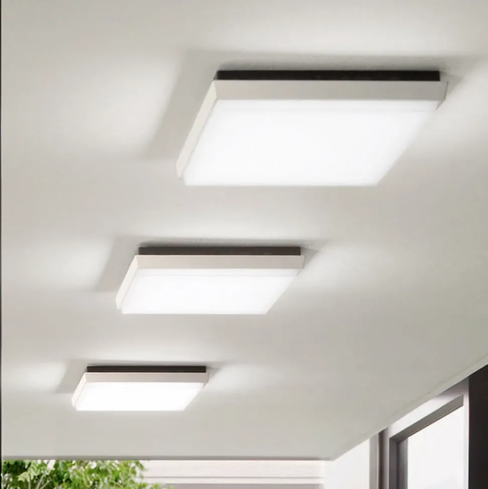 LED buiten plafondlamp Desdy, 30x30 cm, wit