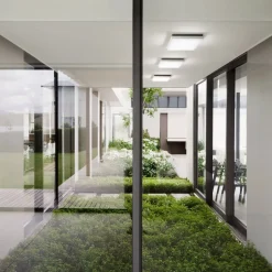 LED buiten plafondlamp Desdy, 30x30 cm, wit