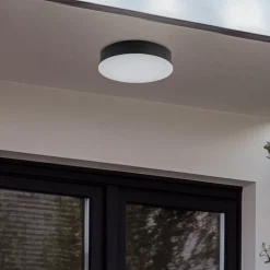 LED buiten plafondlamp Lyam, IP65, donkergrijs