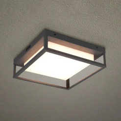 LED buiten plafondlamp Witham IP54, CCT, antraciet