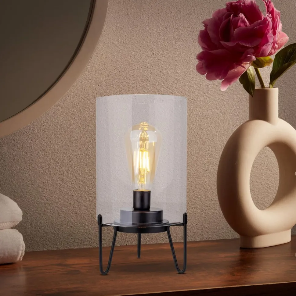 LED buiten sfeerlamp Lonna, batterij, glas, metaal