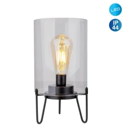 LED buiten sfeerlamp Lonna, batterij, glas, metaal