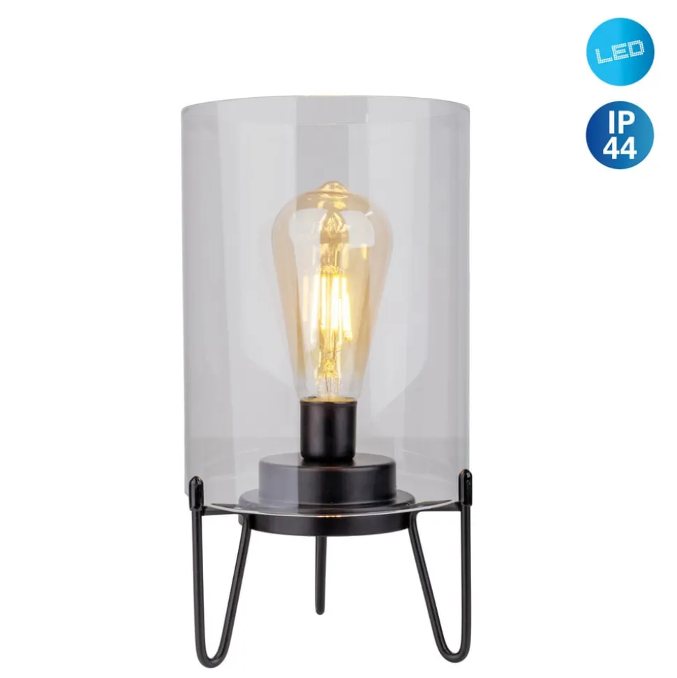 LED buiten sfeerlamp Lonna, batterij, glas, metaal