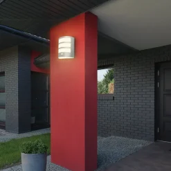 LED buiten wandlamp 3795014, chroomkleurig, sensor, IP44