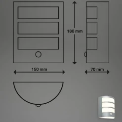 LED buiten wandlamp 3795014, chroomkleurig, sensor, IP44