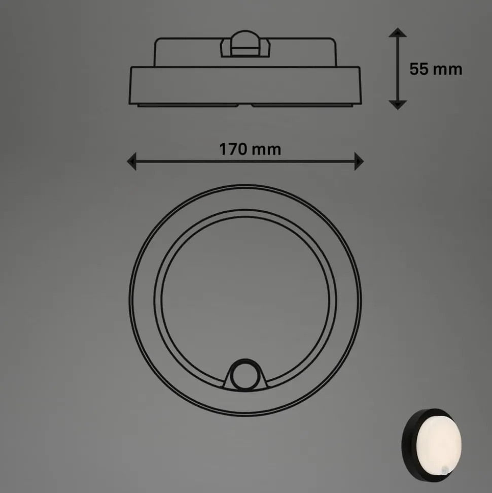 LED buiten wandlamp 3765015, sensor, zwart