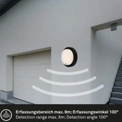 LED buiten wandlamp 3765015, sensor, zwart