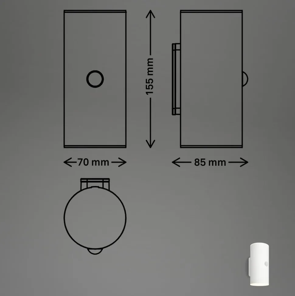 LED buiten wandlamp 3787016, wit, sensor, omhoog/omlaag