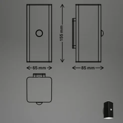 LED buiten wandlamp 3788015, zwart, sensor, omhoog/omlaag