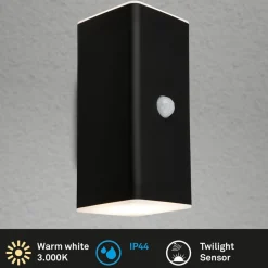 LED buiten wandlamp 3788015, zwart, sensor, omhoog/omlaag