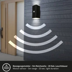 LED buiten wandlamp 3788015, zwart, sensor, omhoog/omlaag